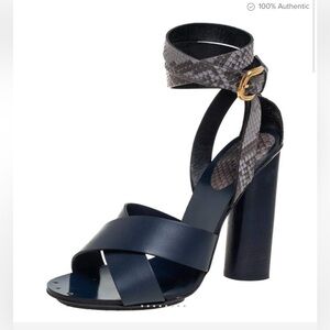 Gucci Stacked Python Leather Candy Heel...